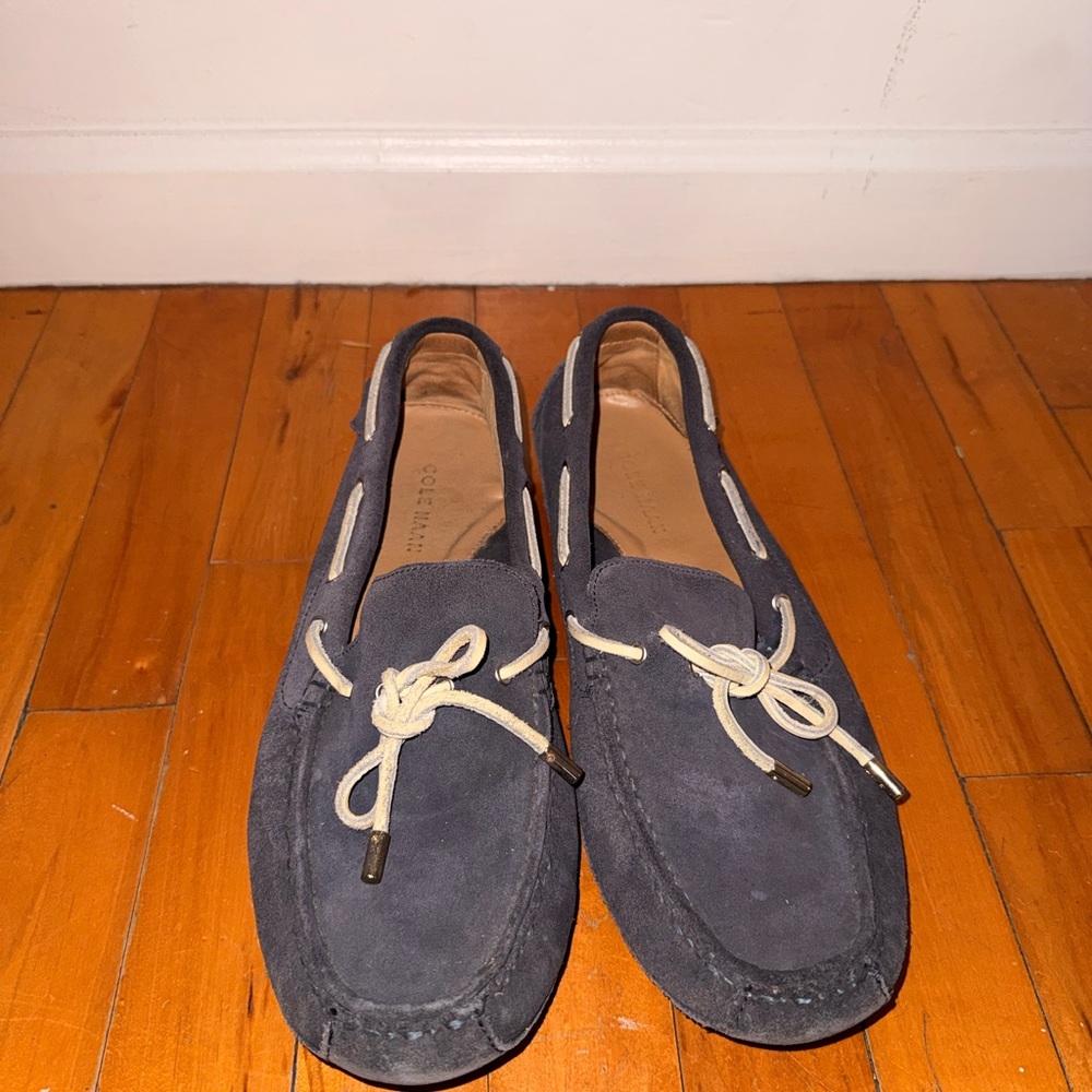 Cole Haan Men's Dark Blue Suede Loafers